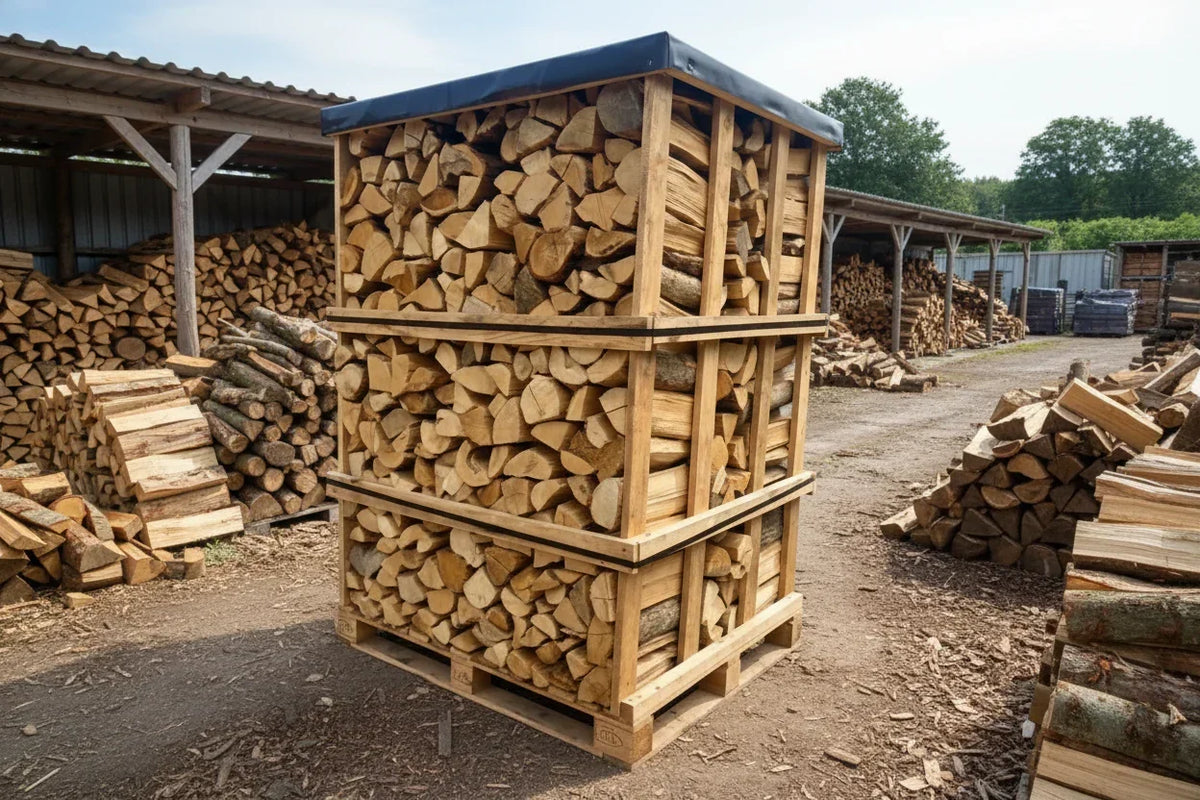 Hartholz Brennholz Kammergetrocknet Gespalten 45 cm Palette