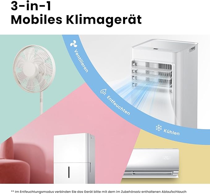 Comfee Breezy Cool Pro 2.0 Mobile Klimaanlage 3-in-1 mit WLAN und App-Steuerung