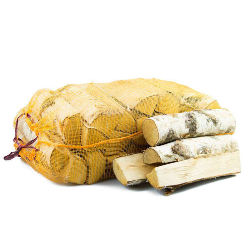 Birke Brennholz Kammergetrocknet Gespalten 25 cm im Sack