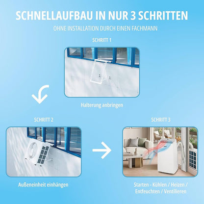 UNOLD 86340 Mobile Split-Klimaanlage 12.000 BTU – 3,5 kW, Heizen & Kühlen