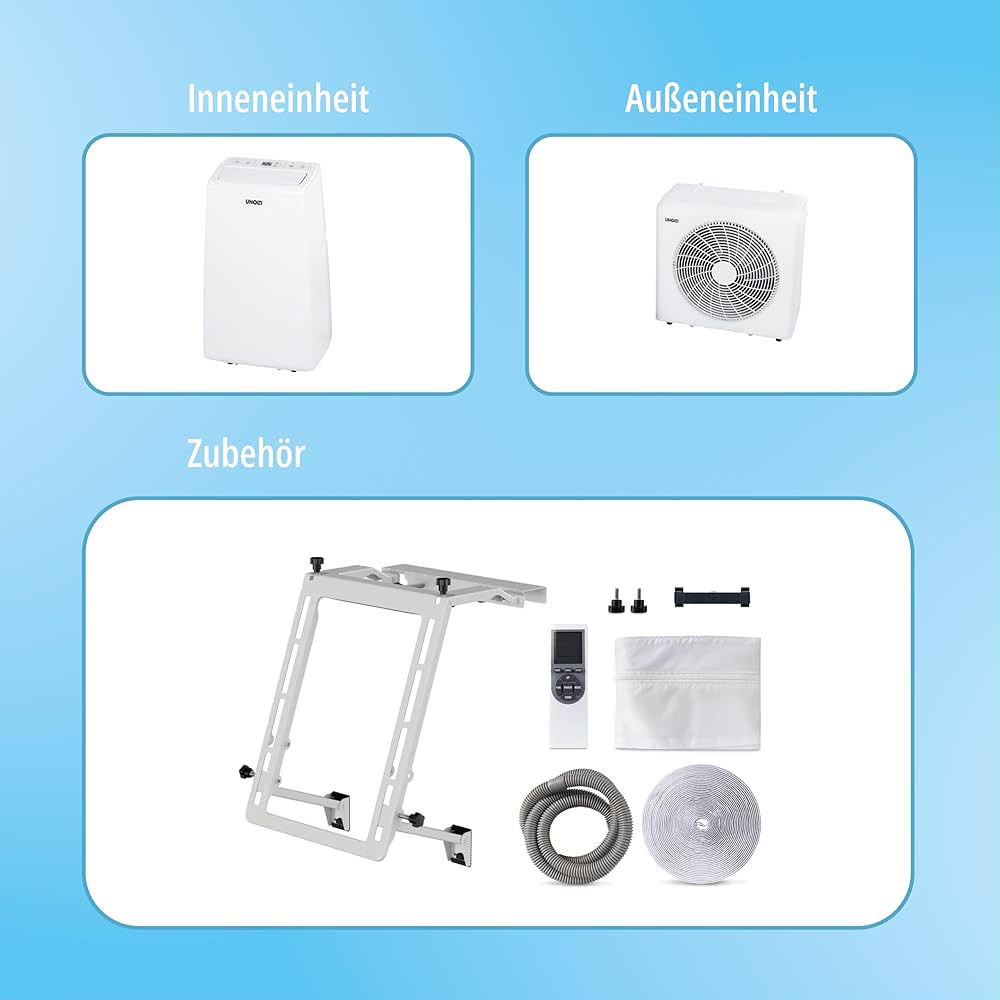 UNOLD 86340 Mobile Split-Klimaanlage 12.000 BTU – 3,5 kW, Heizen & Kühlen