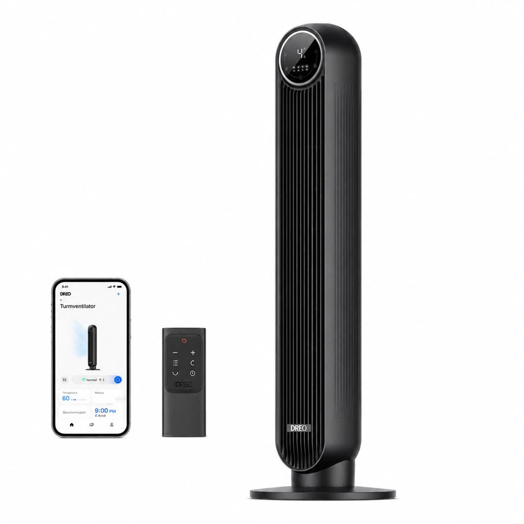 DREO 307S Smart Turmventilator – 8 Geschwindigkeiten, App-Steuerung & 90° Oszillation