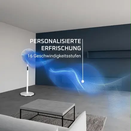 Rowenta Turbo Silence Extreme+ VU5890 Standventilator mit 16 Geschwindigkeitsstufen und Fernbedienung