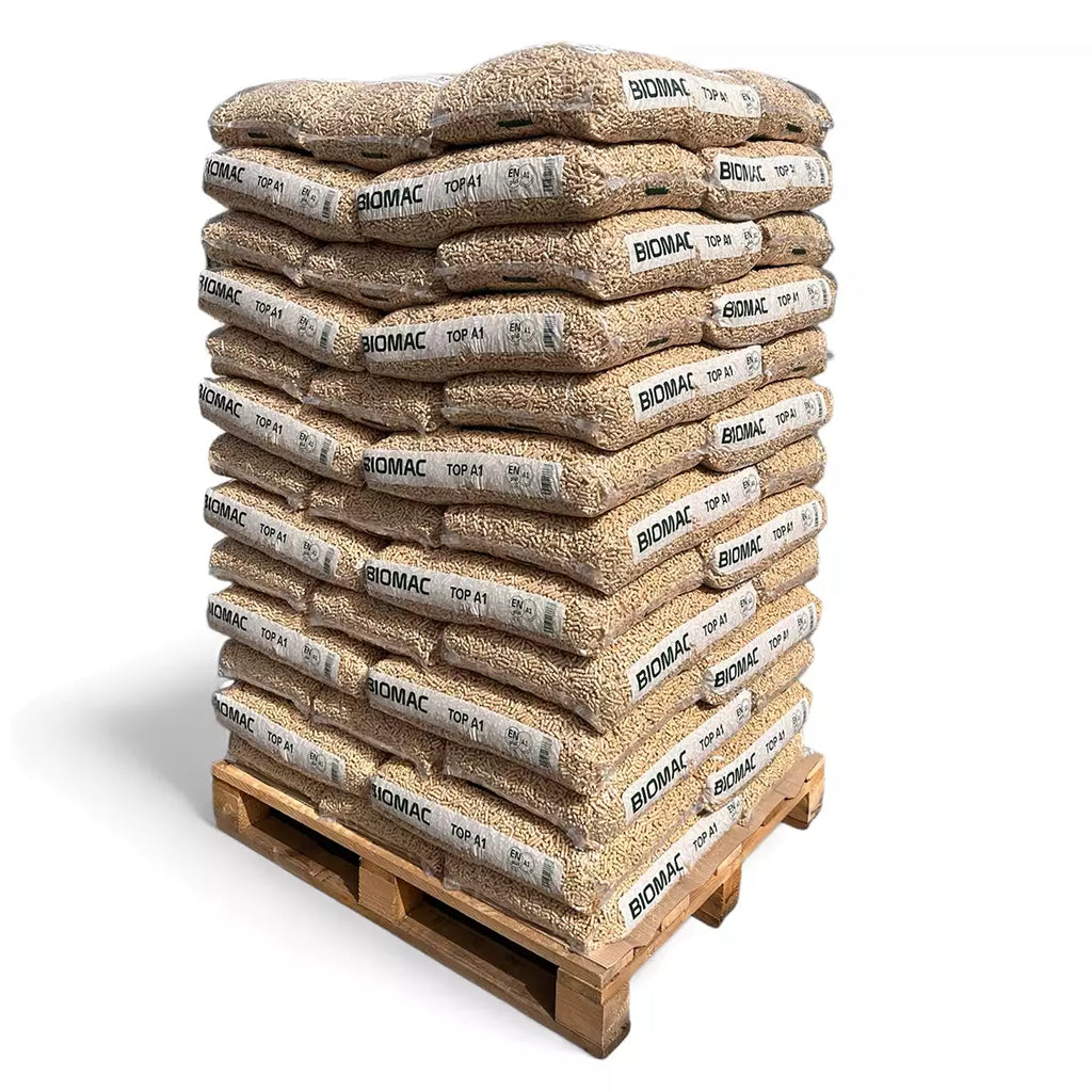Nadelholz Holzpellets ENplus A1 Palette 975 kg BIOMAC TOP